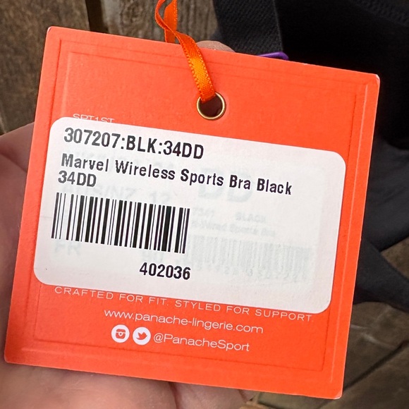 Panache Sport Marvel Wireless Sports Bra NWT In Black Sz 34DD - Picture 3 of 15